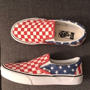 American Flag Slip Ons Vans